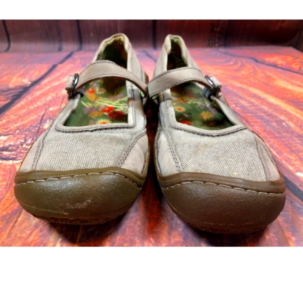 Keen Mary Jane Shoes Grey Mary Janes Canvas Leather Gray Keen Mary Janes Size 10 - Picture 3 of 8